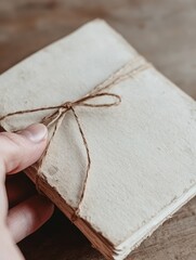 Handmade Vintage Notebook with Twine Closure for Creative Writing and Artistic Notetaking