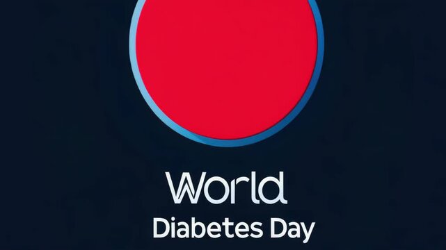 World diabetes day emblem with red circle and blue background highlighting awareness concept of diabetes