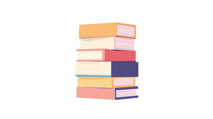 Fototapeta premium Stack of Carton Books Isolated Flat Vector Icon for Packaging Design