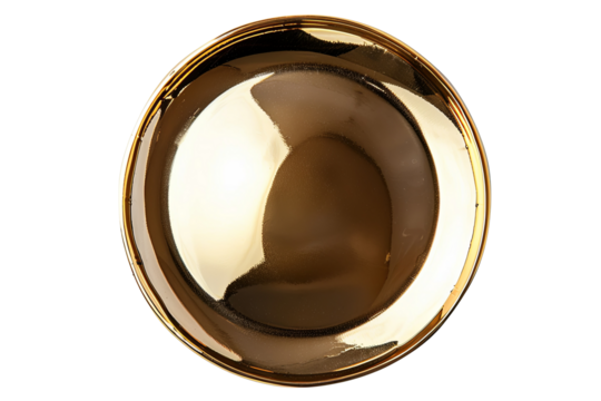Golden brass instrument bell reflecting light; shiny, round, and detailed texture. A perfect shot of musical artistry