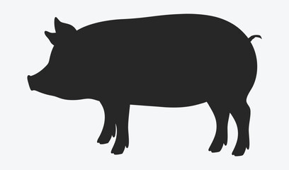 Pig Silhouette - Classic Farm Animal Design