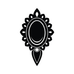 brooch silhouette vector