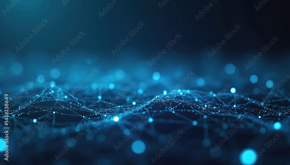 Poster digital blue network connection abstract pattern with dots lines. futuristic modern background. conc