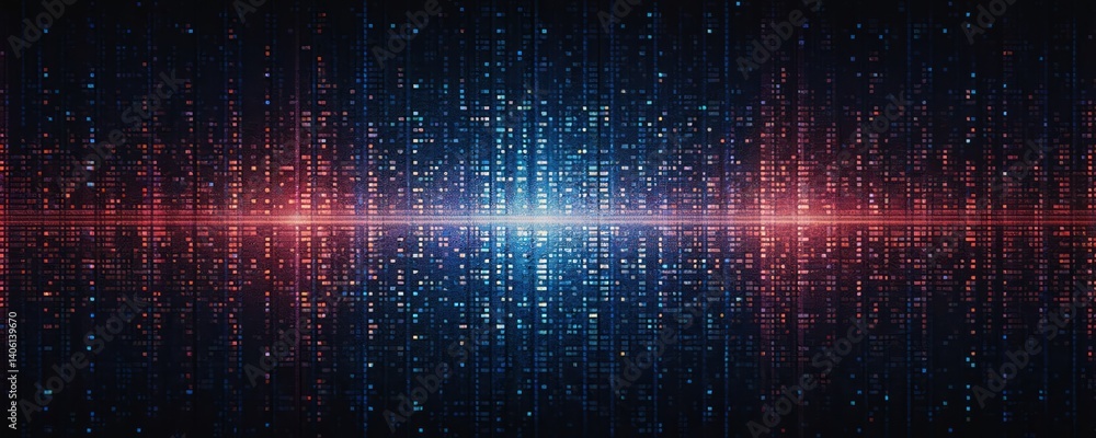 Poster abstract digital background with led screen pixel texture. data stream visualization, modern tech, e
