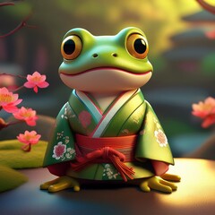 Frosch im Kimono