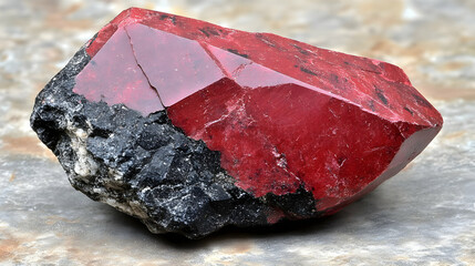 Red And Black Mineral Specimen