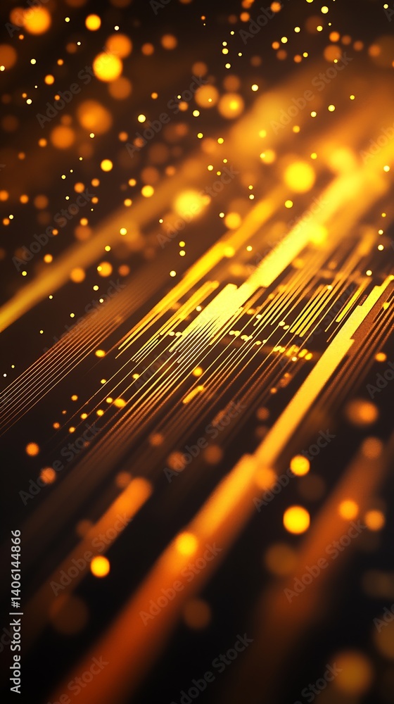 Aufkleber Elegant golden light streaks and sparkling effects for a festive and modern background : Generative AI