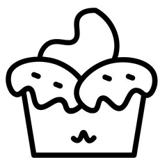 Cake Sweet Cream Line Icon