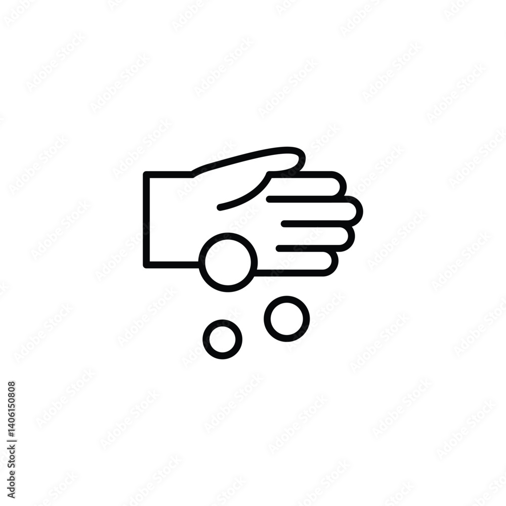 Poster monay and hand outline icon vector design good for web or mobile app