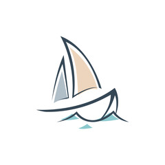 Simple Design of Sailboat Logo