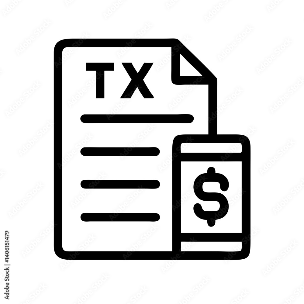Poster tax filing icon depicting a document with 