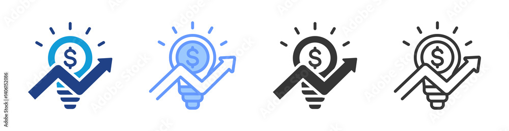 Poster innovation icon set multiple style collection