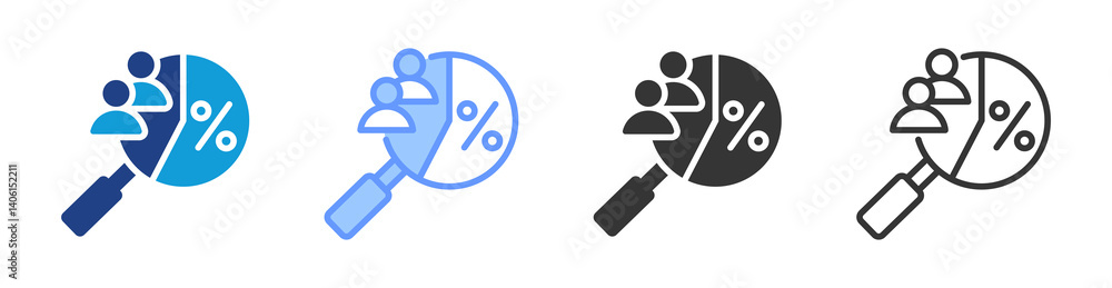 Poster Demographic icon set multiple style collection