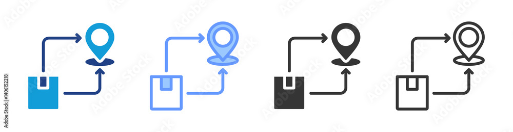 Poster Logistic icon set multiple style collection