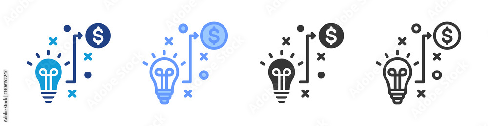 Poster strategic planning icon set multiple style collection