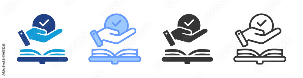Poster feasibility study icon set multiple style collection