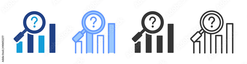 Poster Sales Forecast icon set multiple style collection