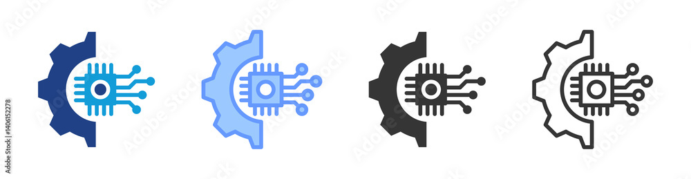 Poster Digital Transformation icon set multiple style collection
