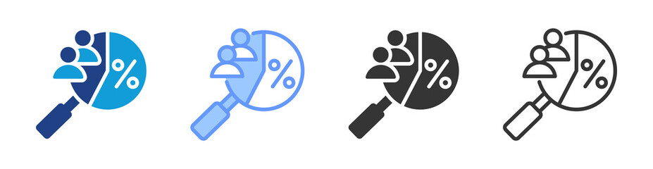 Demographic icon set multiple style collection