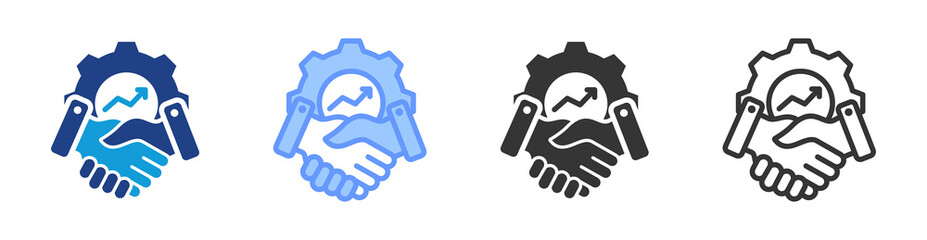 Partnership icon set multiple style collection