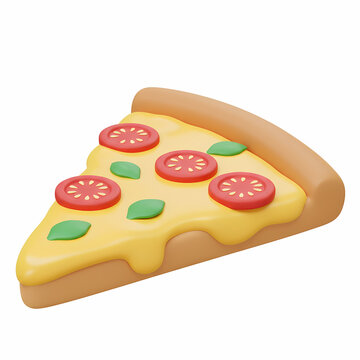slice of pizza on a white background