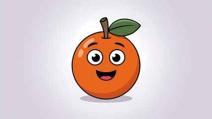 Obraz premium Happy orange cartoon character with a big smile and cheerful expression. 