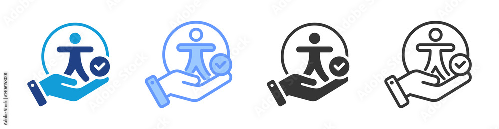 Poster Accessibility icon set multiple style collection