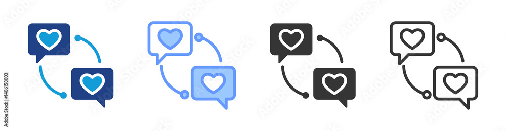 Poster Empathy icon set multiple style collection