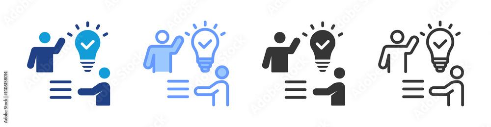 Poster Understanding icon set multiple style collection