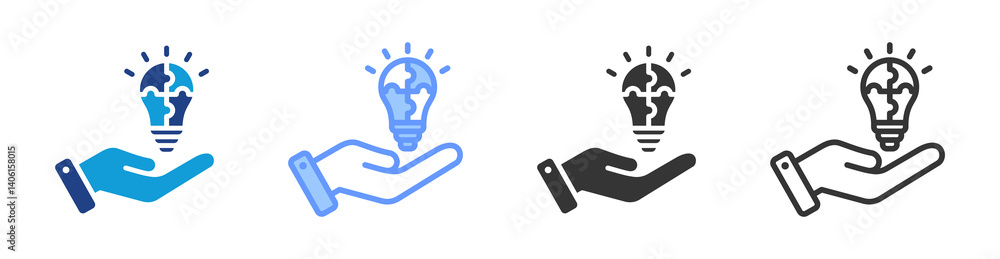 Poster Problem Solving icon set multiple style collection