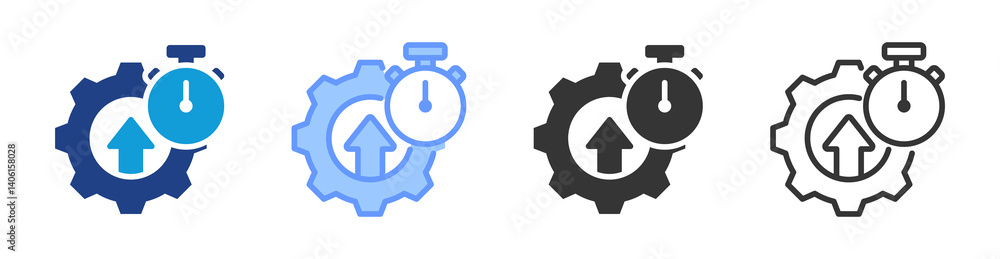 Poster Efficiency icon set multiple style collection