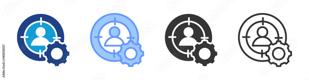 Poster Personalization icon set multiple style collection