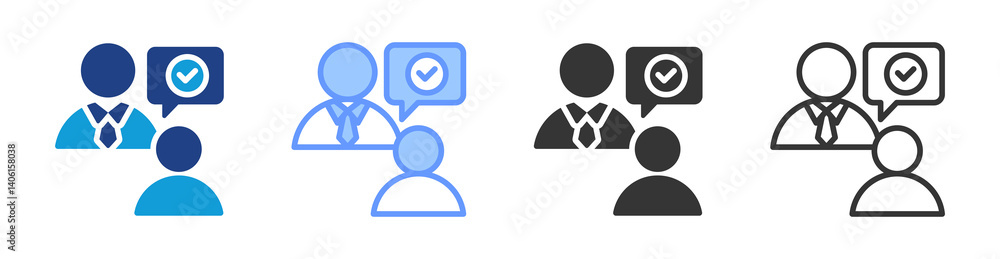 Poster follow up icon set multiple style collection