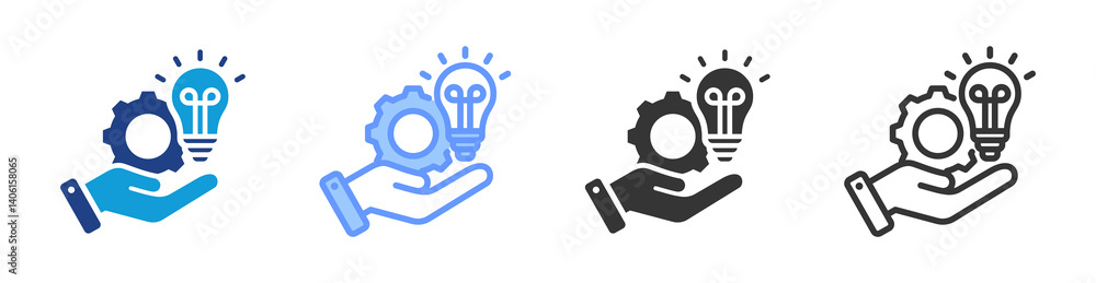 Poster Proactive icon set multiple style collection