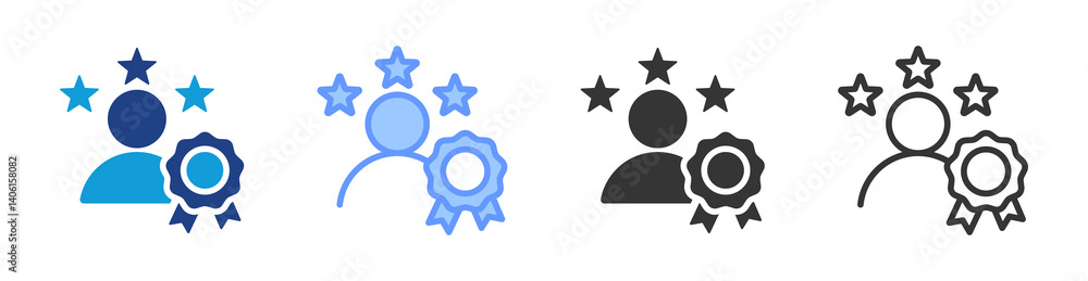 Poster expertise icon set multiple style collection