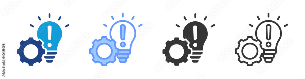 Poster innovation icon set multiple style collection