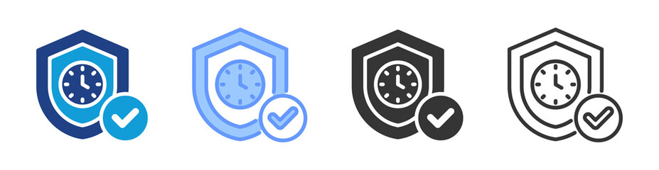 Promptness icon set multiple style collection