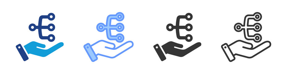 Multichannel icon set multiple style collection