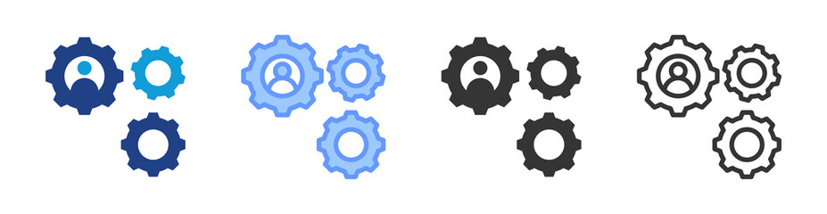 Integration icon set multiple style collection