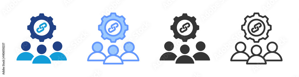 Poster Crm icon set multiple style collection
