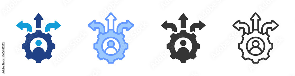 Poster Flexible Roles icon set multiple style collection