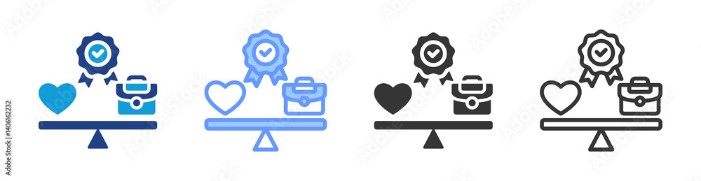 Poster work life fit icon set multiple style collection