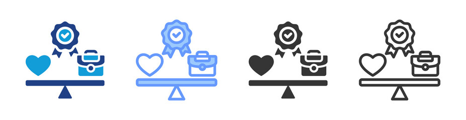 Work Life Fit icon set multiple style collection