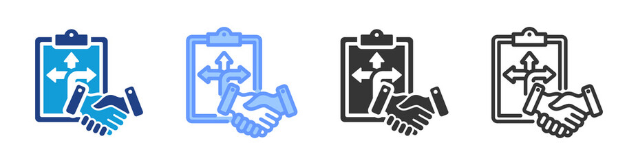 Flexibility Agreement icon set multiple style collection