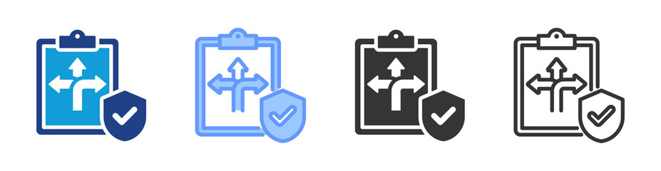 Flexibility Policy icon set multiple style collection