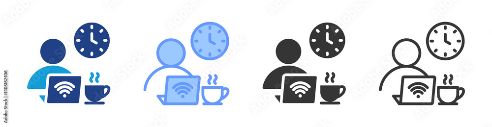Poster freelancer icon set multiple style collection
