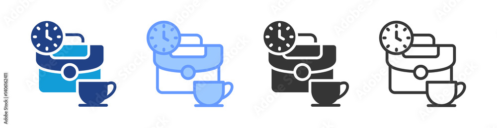 Poster Work Flexibility icon set multiple style collection