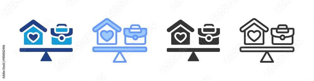 Aufkleber work life balance icon set multiple style collection
