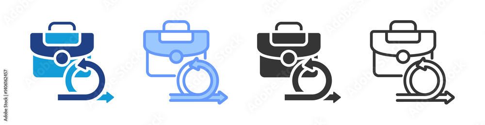 Poster Agile Working icon set multiple style collection