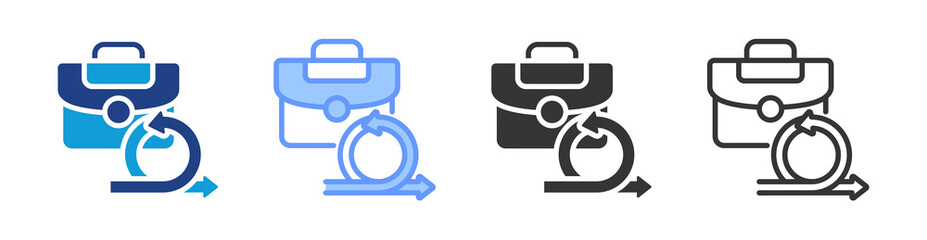 Agile Working icon set multiple style collection